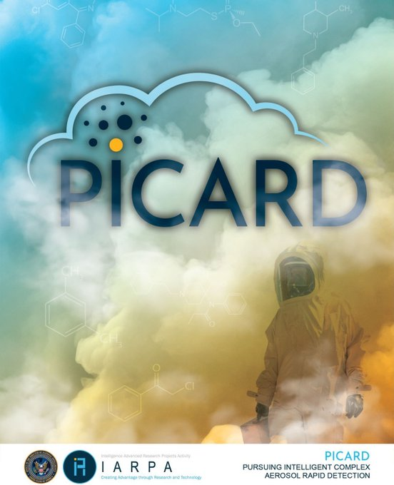 IARPA (@iarpanews) on Twitter photo Illicit drug, environmental pollutant, and chemical weapon aerosol particles may be made up of mixtures of different chemical components and/or phases of matter, which makes identifying them both a #chemical and physical challenge. PICARD aims to develop a fieldable sensing Illicit drug, environmental pollutant, and chemical weapon aerosol particles may be made up of mixtures of different chemical components and/or phases of matter, which makes identifying them both a #chemical and physical challenge. PICARD aims to develop a fieldable sensing