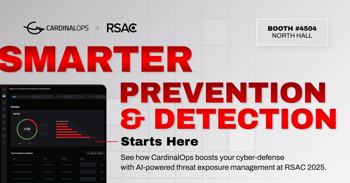 Reduce threat exposure with security controls optimization.

💻  Visit us at booth #4504 in the North Hall to see for yourself

👟  Crack the code at our booth and win a custom pair of Nikes

🍹  Join CardinalOps + GuidePoint at The Grand on Mon, Apr 28

hubs.li/Q03hylBX0