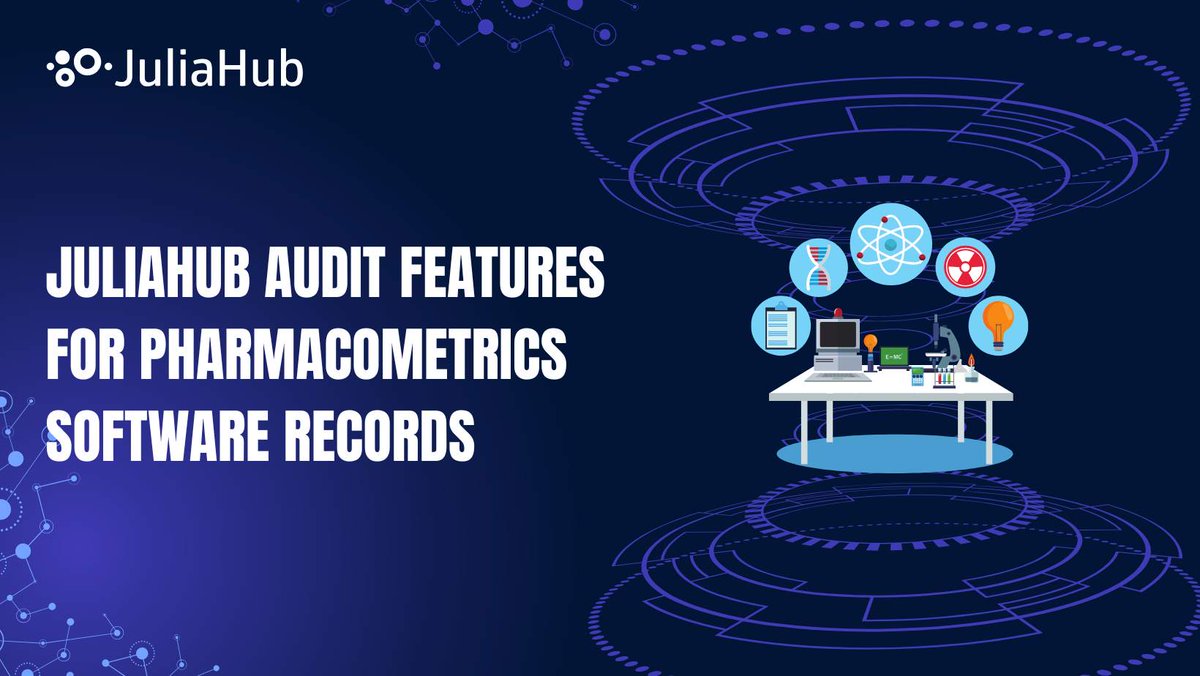 JuliaHub_Inc's tweet photo. In regulated #pharma #research, traceability isn't optional—it’s essential. JuliaHub’s #audit features offer robust logging, version control, access management & compliance support for your scientific workflows. #JuliaLang #Compliance #ScientificComputing #GAMP5 https://t.co/W4lwhLruc4