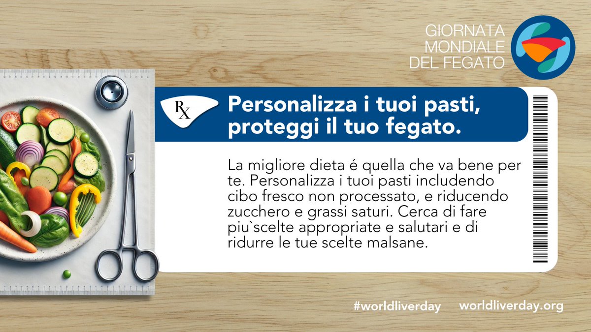 AISF - Associazione Italiana Studio Fegato (@aisffegato) on Twitter photo 📌 19 aprile #WorldLiverDay
😱 La MASLD colpisce 1/3 della popolazione globale.
🍩 Spesso è dovuta ad abitudini alimentari scorrette.
🥬 🥕 Non è mai troppo tardi per prendere buone abitudini!
<a href="/WorldLiverDay/">World Liver Day</a> #ilciboèmedicina 📌 19 aprile #WorldLiverDay
😱 La MASLD colpisce 1/3 della popolazione globale.
🍩 Spesso è dovuta ad abitudini alimentari scorrette.
🥬 🥕 Non è mai troppo tardi per prendere buone abitudini!
<a href="/WorldLiverDay/">World Liver Day</a> #ilciboèmedicina