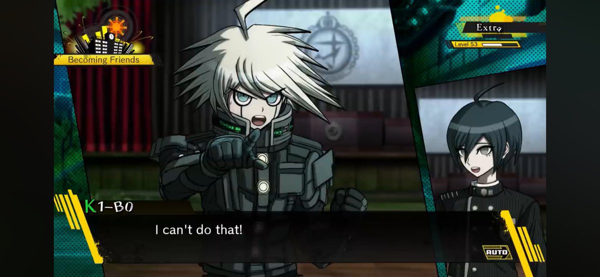 MeryKittenNya18's tweet image. The answer to that is:
He definitely wouldn't!
This is the answer you get from him in his free time event after he shows off how awful he sings, when Shuichi asks him why can't he just pretend to sing playing music with his own AI.

One reason more to love you K1-B0 🫶🩷
🧵1/2