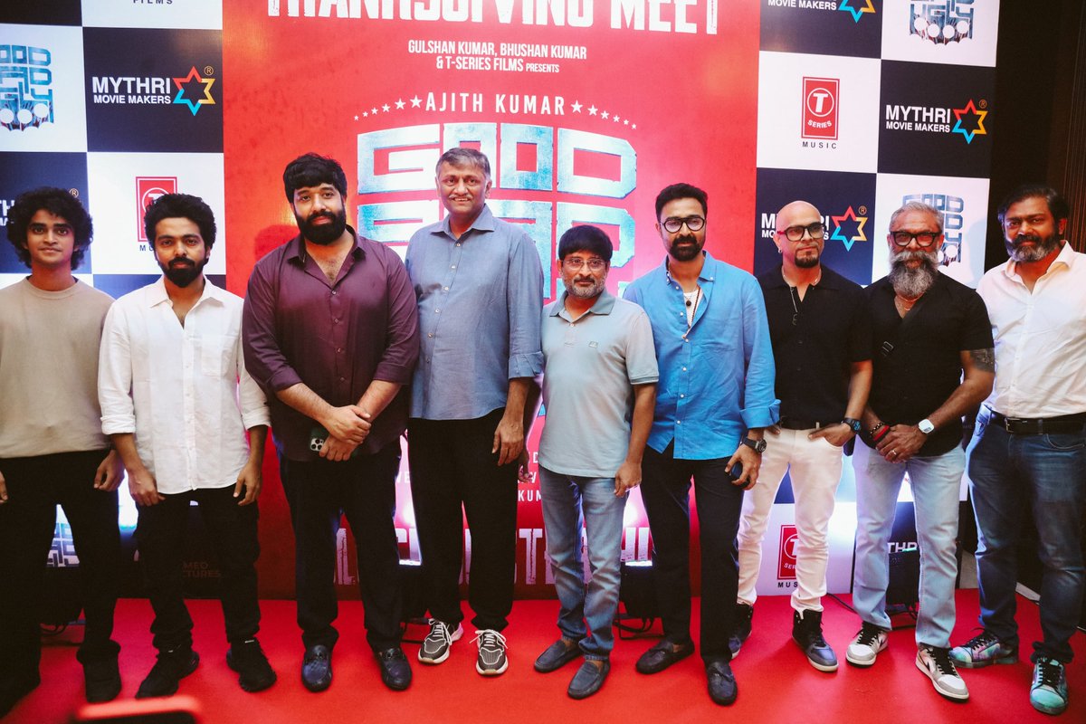 Theteluguone's tweet photo. Celebrating the blockbuster success of #GoodBadUgly 🥳
Happy faces of team #GoodBadUgly from red carpet of the Thanksgiving Meet ✨
#BlockbusterGBU #GoodBadUglyreview #GoodBadUglyBlockbuster #GoodBadUglyJoins200CrClub #goodbaduglysecondsingle https://t.co/zYAzHJW5P6