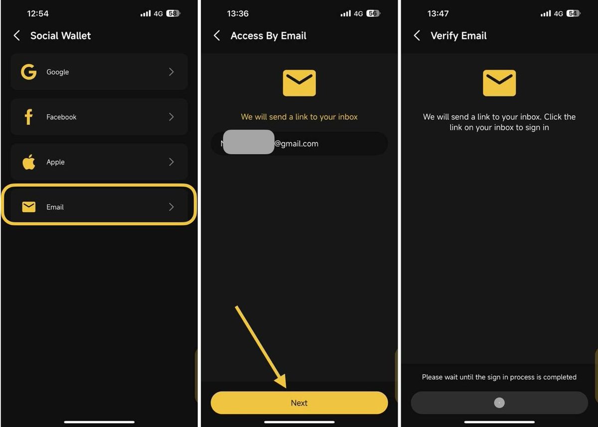 nthtam's tweet photo. @AVCHUNG_IFH @drofin69 @coin98_wallet Anh đã có ví social trên Coin98 Super Wallet app chưa ạ? Nếu chưa, trước tiên anh tải app nha https://t.co/gKTPKxpsnY 

Sau đó a sẽ cần tạo ví social (chọn Email như hình) và làm theo các bước như trong hướng dẫn sau ạ  https://t.co/HRrwcRuT8C https://t.co/TZw711dCba