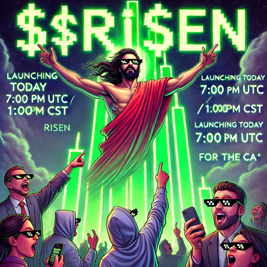 MemeHasRisen's tweet photo. $RISEN launches TODAY
7:00 PM UTC / 1:00 PM CST
Je$us is on the candlestick.
The scrolls are fulfilled. The tomb is empty.
Stay tuned for the CA…
#RISEN #Solana #PumpFun #CryptoMessiah https://t.co/qcF3x7jfY3