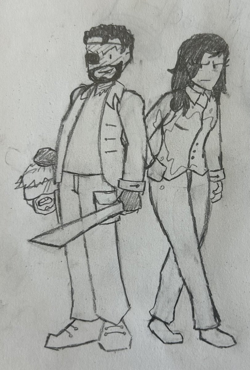 Consistent posting be damned.

Anyways, here’s the Brutal Marksman and GRN Agent for one of <a href="/PabloFnad/">P.F (Doodles Comms Open)</a> songs.

Go listen to Hilllock TWEAKED on his Newgrounds, pfnad, it’s good
#art