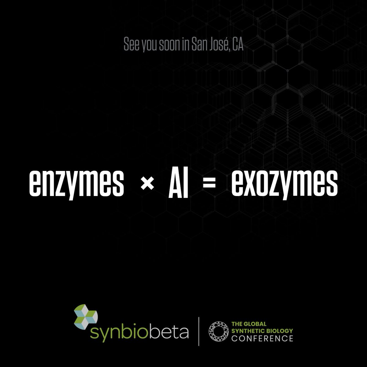 eXoZymes (@exozymes) on Twitter photo 💥 enzymes x AI = exozymes 💫 We're excited to announce that we'll be sponsoring this year's <a href="/SynBioBeta/">SynBioBeta</a> conference, May 5-8 in San José, CA! Get your tickets here: hubs.la/Q03hBn_f0 - and please let us know you're coming, so we can meet up! #synbiobeta2025 #enzymes 💥 enzymes x AI = exozymes 💫 We're excited to announce that we'll be sponsoring this year's <a href="/SynBioBeta/">SynBioBeta</a> conference, May 5-8 in San José, CA! Get your tickets here: hubs.la/Q03hBn_f0 - and please let us know you're coming, so we can meet up! #synbiobeta2025 #enzymes