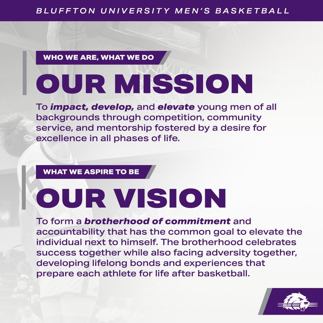 Our WHY‼️ 

As we transition to recruiting the class of 2026 it’s important we share our programs values, mission and vision. 

#Come2Bluffton #STAC 🪵
🟣⚪️