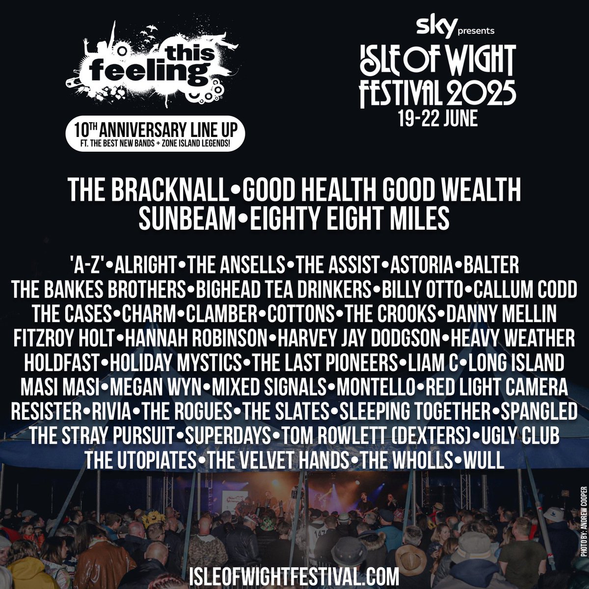 This Feeling (@this_feeling) on Twitter photo Itโs a dream to be back on the island for our 10th year ๐ธ๐๏ธ
Sky presents the <a href="/IsleOfWightFest/">Isle of Wight Festival</a> 2025, get ready for 47 amazing acts including some old friends #IOW2025 #SkyxIOW
If youโve not already get your tickets now! isleofwightfestival.com/onsale Itโs a dream to be back on the island for our 10th year ๐ธ๐๏ธ
Sky presents the <a href="/IsleOfWightFest/">Isle of Wight Festival</a> 2025, get ready for 47 amazing acts including some old friends #IOW2025 #SkyxIOW
If youโve not already get your tickets now! isleofwightfestival.com/onsale