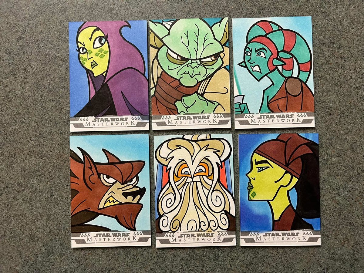 TimShinn73's tweet image. Star Wars Masterwork trading card set from Topps and Fanstics released today. 

Here are some of the sketch cards I drew for this set. Happy hunting. 

#starwars #starwarsmasterwork #topps #sketchcards