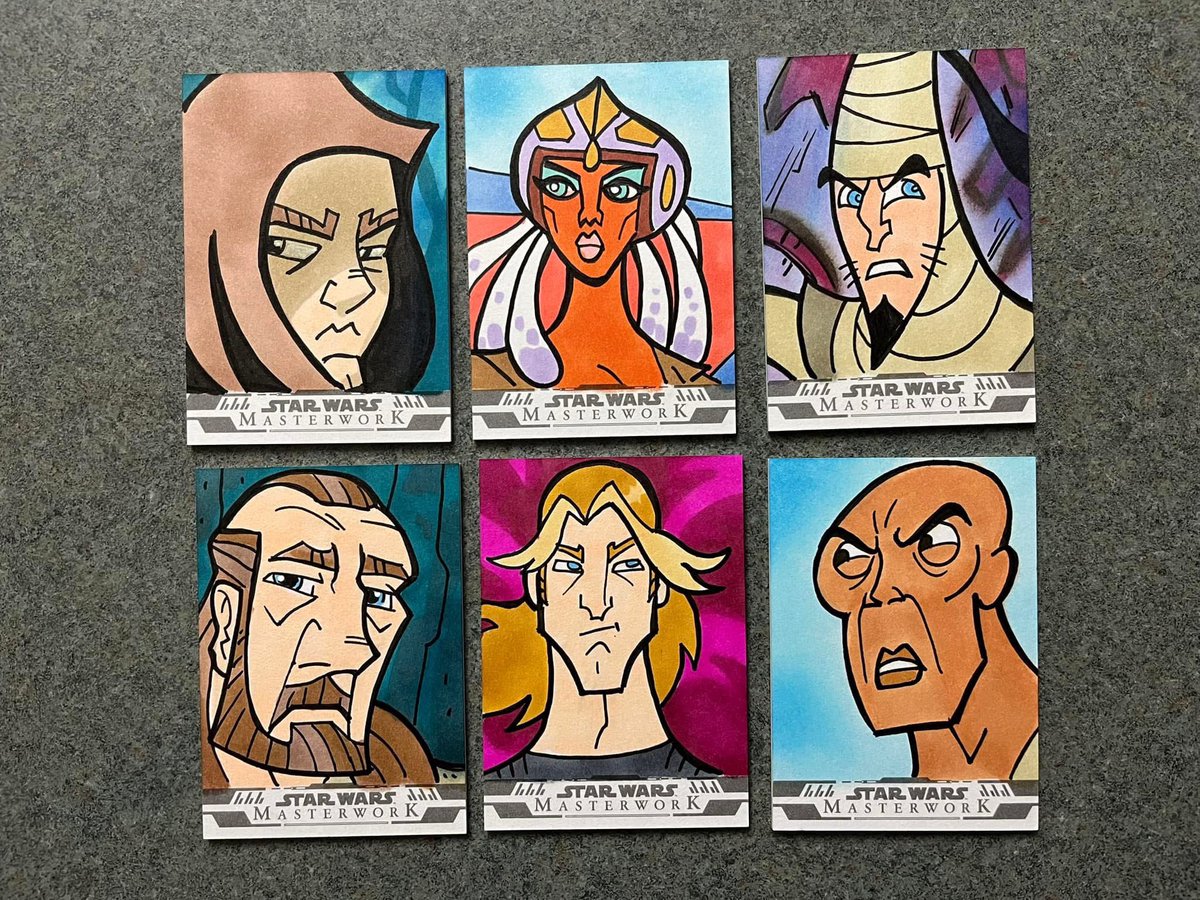 TimShinn73's tweet image. Star Wars Masterwork trading card set from Topps and Fanstics released today. 

Here are some of the sketch cards I drew for this set. Happy hunting. 

#starwars #starwarsmasterwork #topps #sketchcards