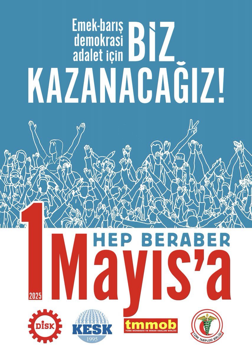 📢Emek, barış, demokrasi ve adalet için;
🔴BİZ KAZANACAĞIZ!
🔴Hep beraber 1 MAYIS'a!

kesk.org.tr/2025/04/16/1-m…