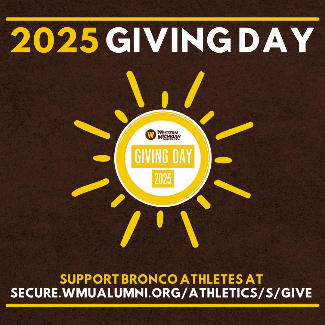 Broncos Will Reign Collective (@broncswillreign) on Twitter photo ๐จ๐จ TODAY is WMU Giving Day!! ๐จ๐จ
Donations to the Athletic Director's Discretionary Fund will support our coaches in their efforts to recruit and retain the best athletes and help sustain <a href="/WMUBroncos/">Western Michigan Broncos ๐</a> championship success!
๐๐ผ๐๐ ๐ผ ๐๐๐๐ โก๏ธ secure.wmualumni.org/athletics/s/giโฆ ๐จ๐จ TODAY is WMU Giving Day!! ๐จ๐จ
Donations to the Athletic Director's Discretionary Fund will support our coaches in their efforts to recruit and retain the best athletes and help sustain <a href="/WMUBroncos/">Western Michigan Broncos ๐</a> championship success!
๐๐ผ๐๐ ๐ผ ๐๐๐๐ โก๏ธ secure.wmualumni.org/athletics/s/giโฆ