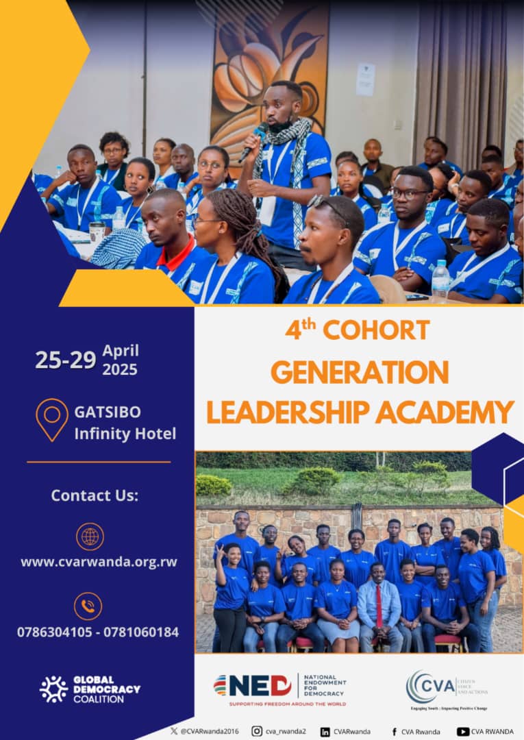michejmv's tweet photo. 🚨Thrilled and Honored to Join 
Cohort 4 of the Citizen Voice and Actions (CVA-Rwanda) #Generation Leadership Academy as a Fellow happening April 25-29 At GATSIBO

@CVARwanda2016 @NEDemocracy @hakj05 @DenysRukundo @RwandaYouthArts @GatsiboDistrict https://t.co/fwSck8tJbd