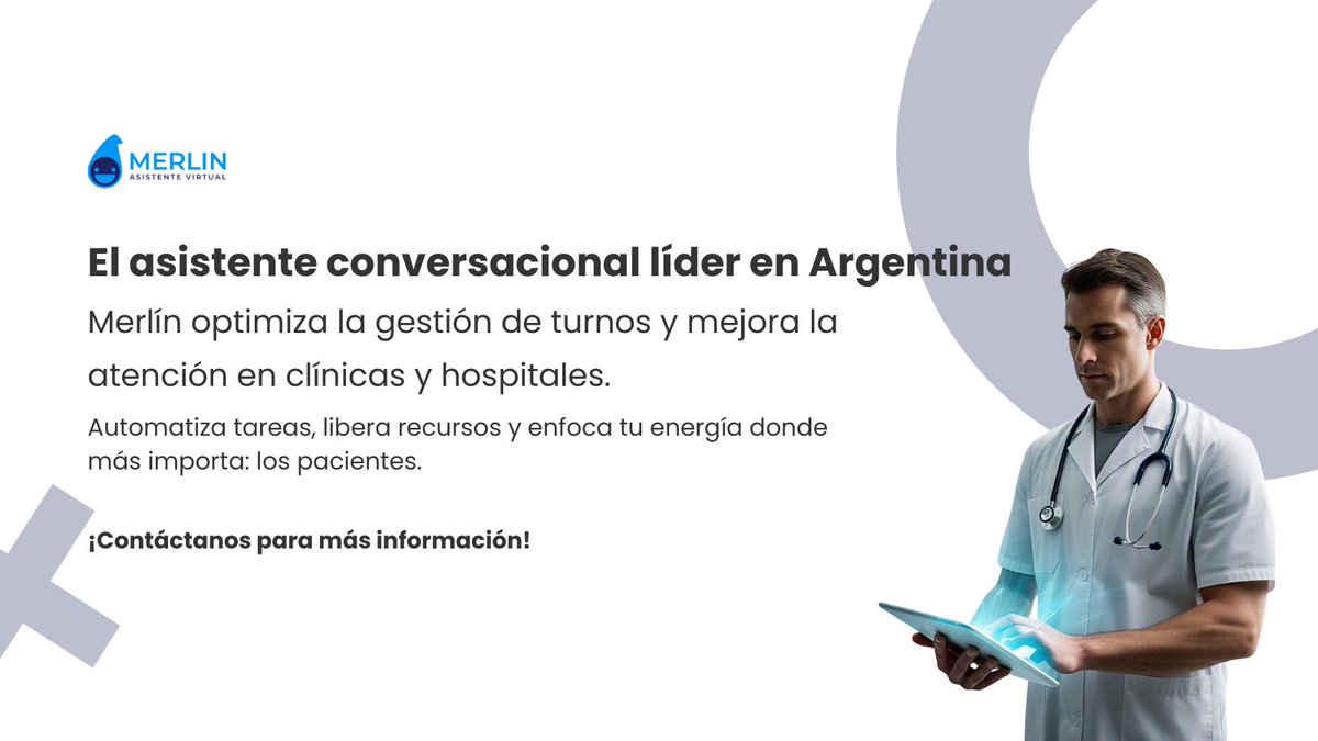 ¿Tu clínica pierde tiempo gestionando turnos?

Merlín, nuestro asistente con IA, los agenda solo, sin errores y al instante.

Automatiza, optimiza y enfoca tus recursos donde más importa: en los pacientes.

Contáctanos --> acortar.link/EFnLy4

#AsistentesIA #Merlin #Kunan