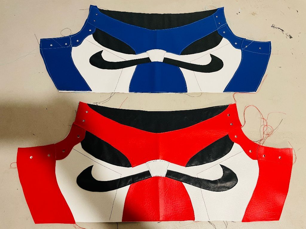 Love working on fursuit sneakers 💚 Marine vinyl and grommets (2021).