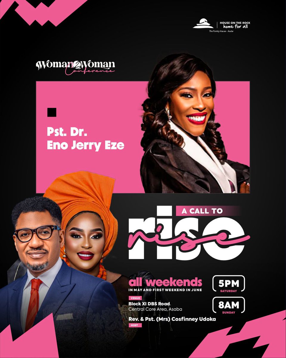 HOTRASABA's tweet photo. Meet our Speaker: Pastor Dr Eno Ebele Jerry!
A burning & shining Light, a transformational catalyst, & a dynamic preacher. 👇
#ACallToRise
#W2WConference
#HOTRInvitesYou
#HOTRAsaba https://t.co/yvTHGkAQ1W