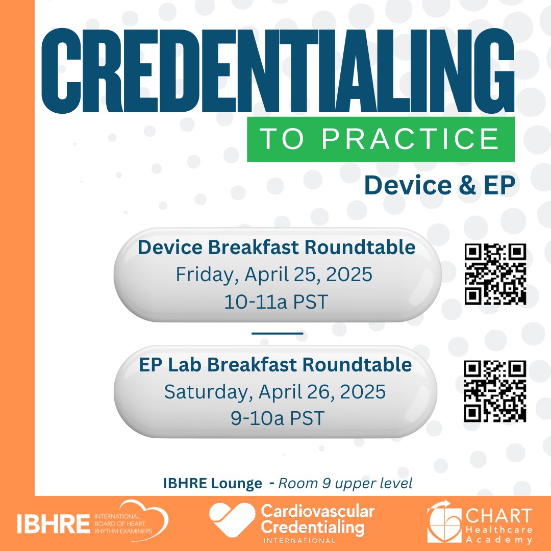 ChartAcademy's tweet image. Big voices. Real talk. Don’t miss it! 🗣️

Join us at HRS 2025 for a dynamic roundtable discussion with healthcare leaders, credentialing pros, physicians, and allied health experts.  👥🩺 

#HRS2025 #CHARTConversations #EPCommunity #CHARTepPro #EPeeps #VivaEP #CredentialingCounts