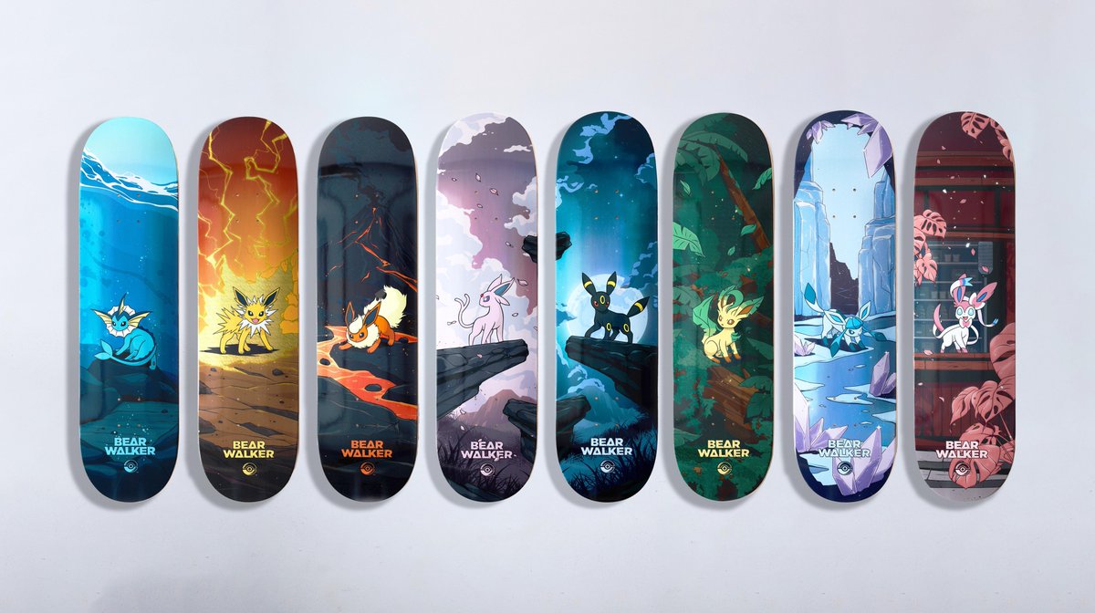 海外ポケモン情報】 イーブイズのスケートボードデッキ デザイン好き