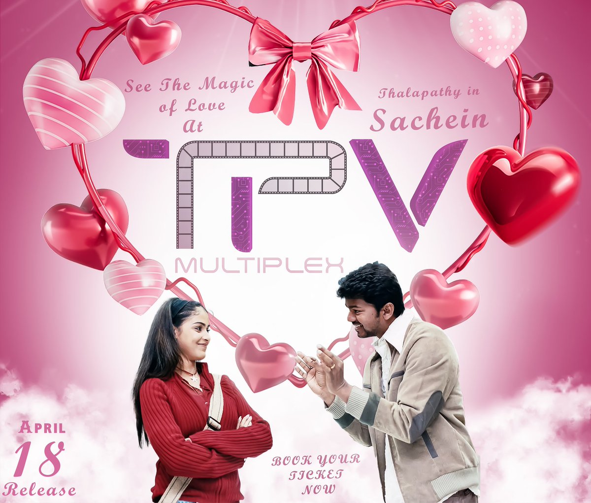 ivjboopathi's tweet image. Feel the romance with Thalapathy in #Sachein Movie at #TPVMultiplex. Book your tickets now for the April 18 release. 

#JanaNayagan @actorvijay