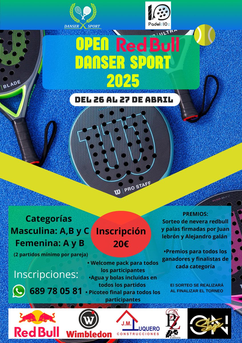 DANSERSPORTSL's tweet photo. 🏆¡Torneazo a la vista!

Plazas limitadas por categoría. No te quedes fuera

Te esperamos
#torneopadel #padelvalladolid #dansersport https://t.co/nTadxvBcHv