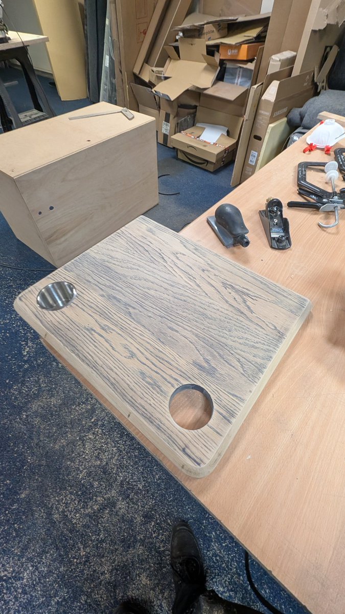 It's been a long while since I've done any furniture making out of wood, I'm liking the wood effect but the customer wants it dark black. Can anyone recommend any good coating for tables ? 🐾