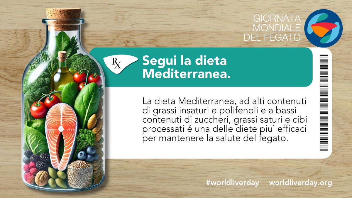 AISF - Associazione Italiana Studio Fegato (@aisffegato) on Twitter photo 📌 19 aprile #WorldLiverDay
Le malattie epatiche possono rimanere a lungo latenti prima di manifestarsi.
🩺 Parlane con il tuo medico e stabilisci una dieta corretta.
#ilciboèmedicina <a href="/WorldLiverDay/">World Liver Day</a> 📌 19 aprile #WorldLiverDay
Le malattie epatiche possono rimanere a lungo latenti prima di manifestarsi.
🩺 Parlane con il tuo medico e stabilisci una dieta corretta.
#ilciboèmedicina <a href="/WorldLiverDay/">World Liver Day</a>