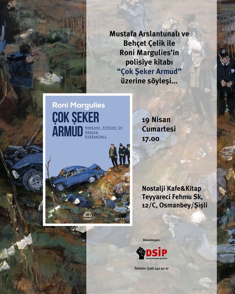 leventsensever's tweet photo. Roni Margulies’in polisiye öyküleri, İletişim Yayınları'ndan çıkan "Çok Şeker Armud" adlı kitapta bir araya getirildi. 19 Nisan 2025 Cumartesi günü, saat 17'de Osmanbey'deki Nostalji Kitap Cafe'de yapılacak olan toplantıda hem Roni'yi, hem de onun bu öykülerini konuşacağız. https://t.co/MnHIHqXIRC