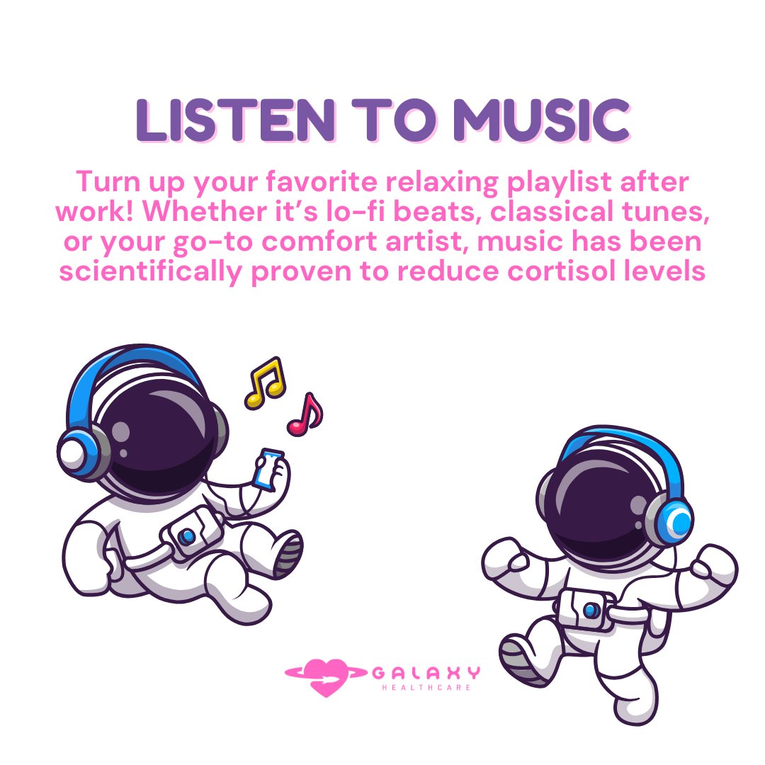 Galaxy_HCS's tweet photo. April is Stress Awareness Month, take a moment today to prioritize yourself with these simple stress management tips: 

🚀 Stretch Break
🎵 Listening to music
💨 Breathing Exercises
📝 Journaling 

Taking care of yourself helps you take better care of others. 💙 https://t.co/Mko5TvsSVt