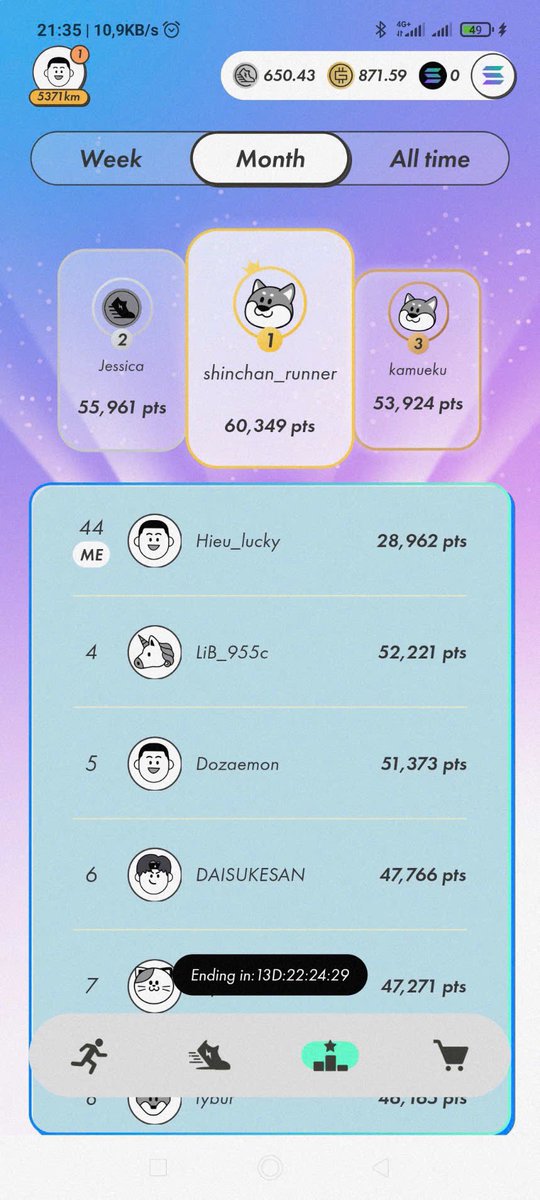HieuVgt's tweet photo. @Stepnofficial @Stepnofficial #STEPNLeaderboards https://t.co/lGYxh6mpO2