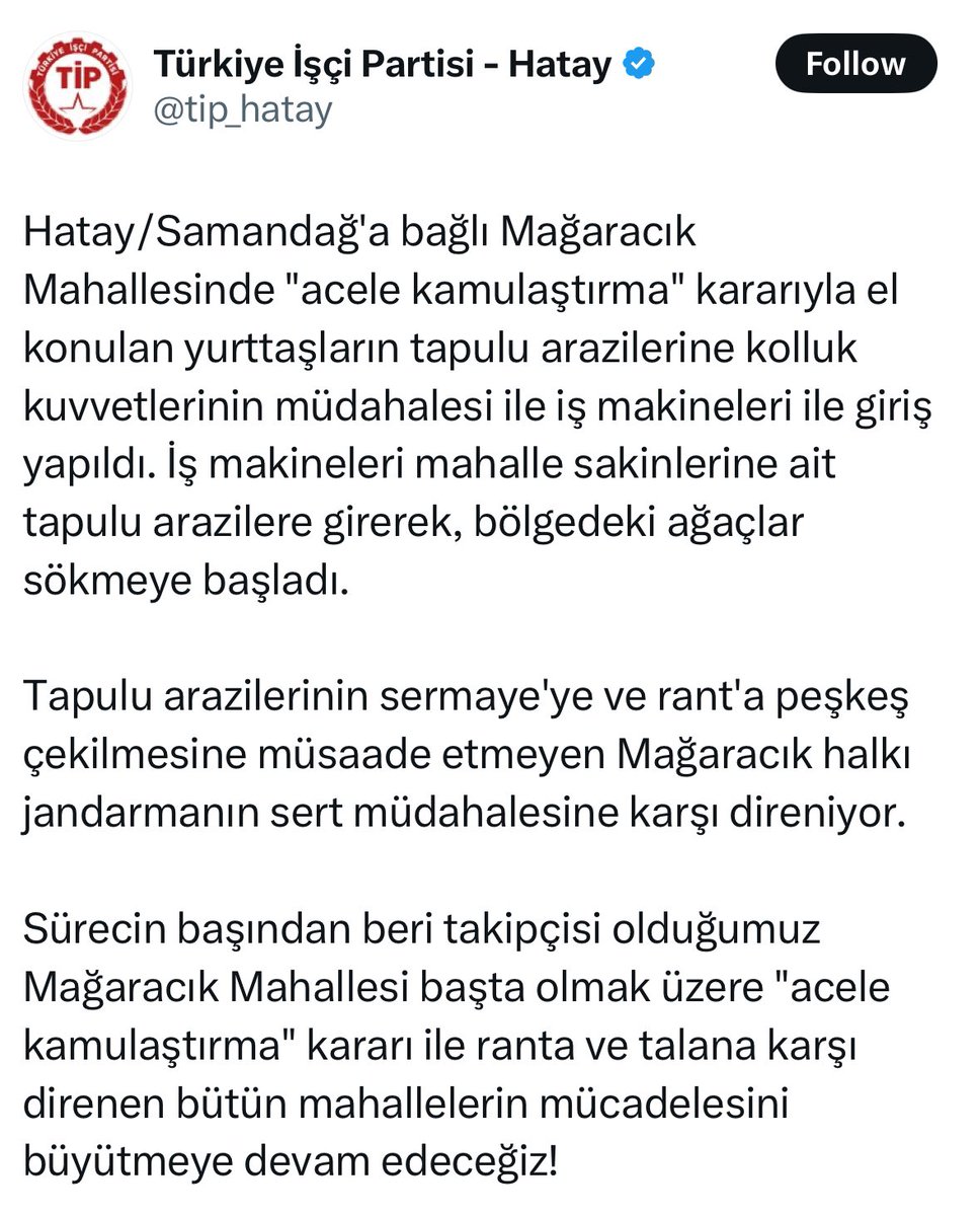 gokhanyucel's tweet photo. onbinlerce insanın öldüğü, şehrin büyük çoğunluğunun yok olduğu bir deprem atlatan Hatay’ın milletvekilini elinden aldılar, AYM kararına uymadılar, bugün de mecliste kararın okunmasını sansürlediler. yetmez gibi bir yandan da arazilerine çöküyorlar. 

bu insanların suçu ne? https://t.co/j5uXjM1KPq