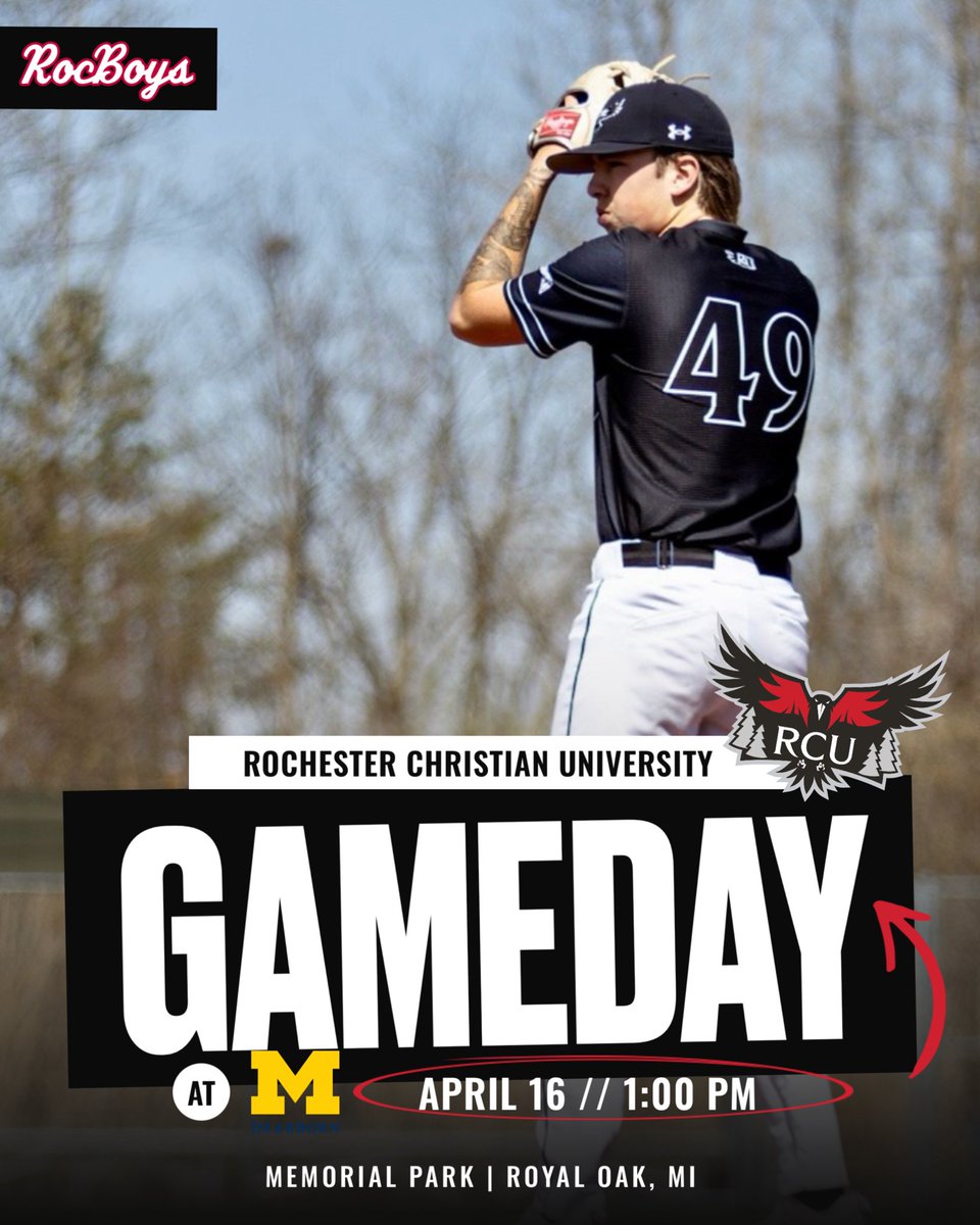 baseballRCU's tweet photo. 🚨 GAMEDAY 🚨

🆚 UM-Dearborn
⌚️ 1:00PM (DH)
📍 Memorial Park https://t.co/3lg0WcwVvF