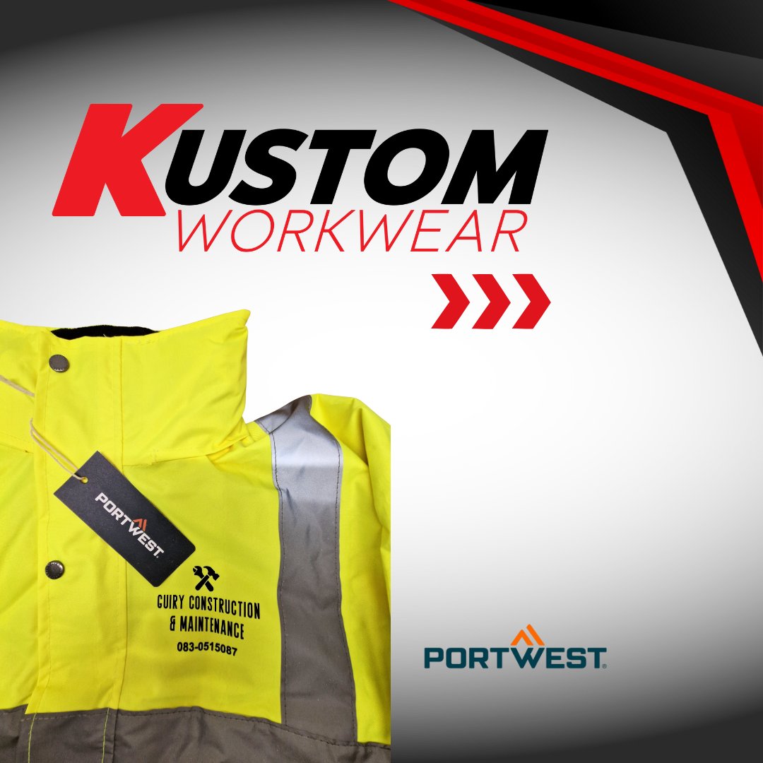 KustomWorkwear's tweet image. We’re proud to support Luke Guiry &amp;amp; the team at Guiry Construction ✅Check out their custom Hi-Viz Bomber, Hoodie &amp;amp; Tee from our @Portwest Range 🔥

Want branded workwear, delivered to your site?
📲 kustomworkwear.ie/pages/our-serv…
📞 051 358 700 Ext2
📧 info@kustomworkwear.ie