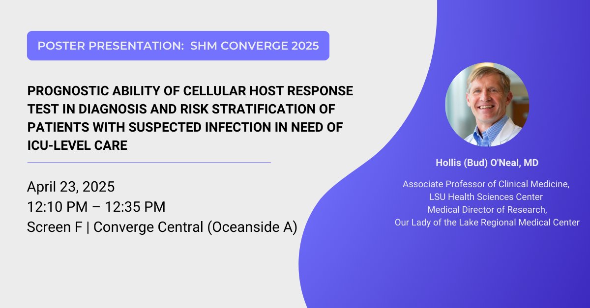 Risk stratification value of ICU level-care vs. a cellular host-response test for early sepsis detection—which is the best approach in the ED?

Join Dr. Hollis O’Neal at #SHMConverge2025 as he shares findings from a recent study! Not attending? Contact us: cytovale.com/contact-us/