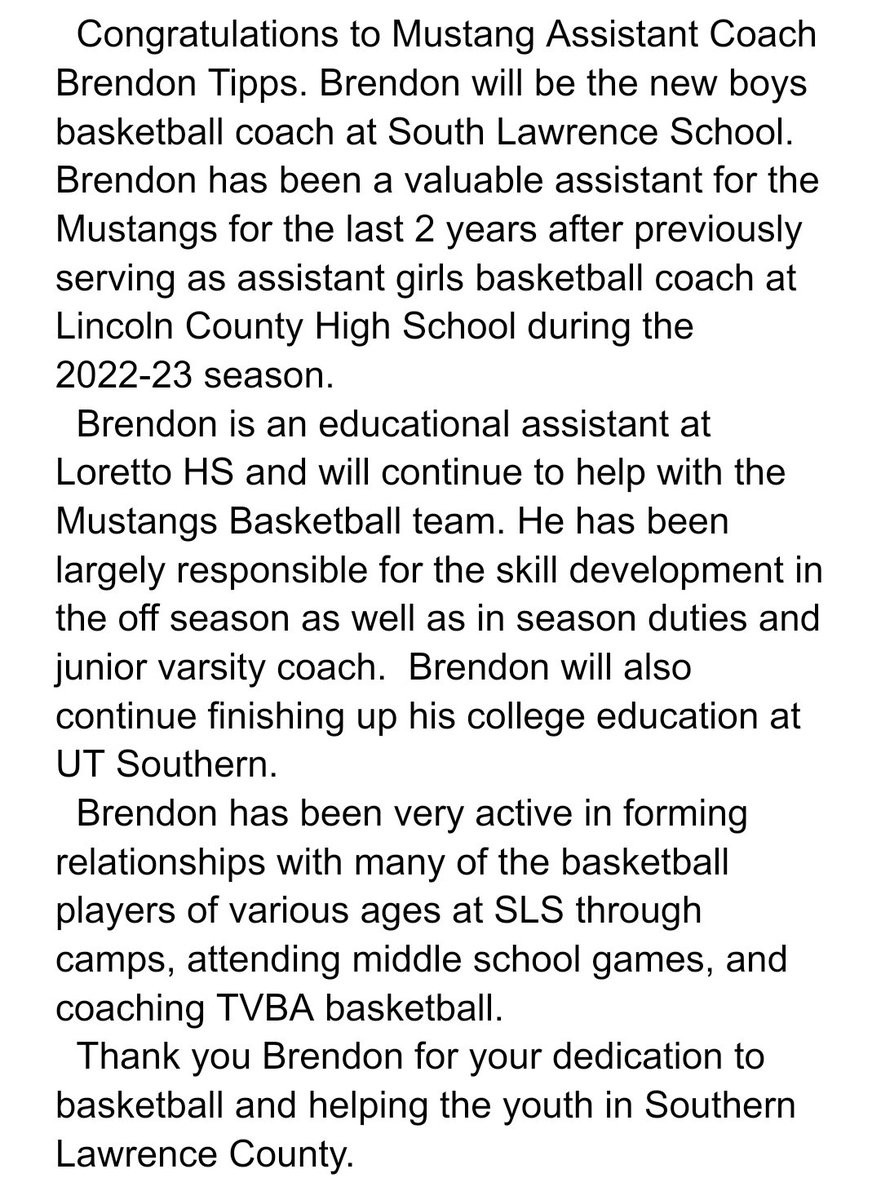 Congratulations Brendon.