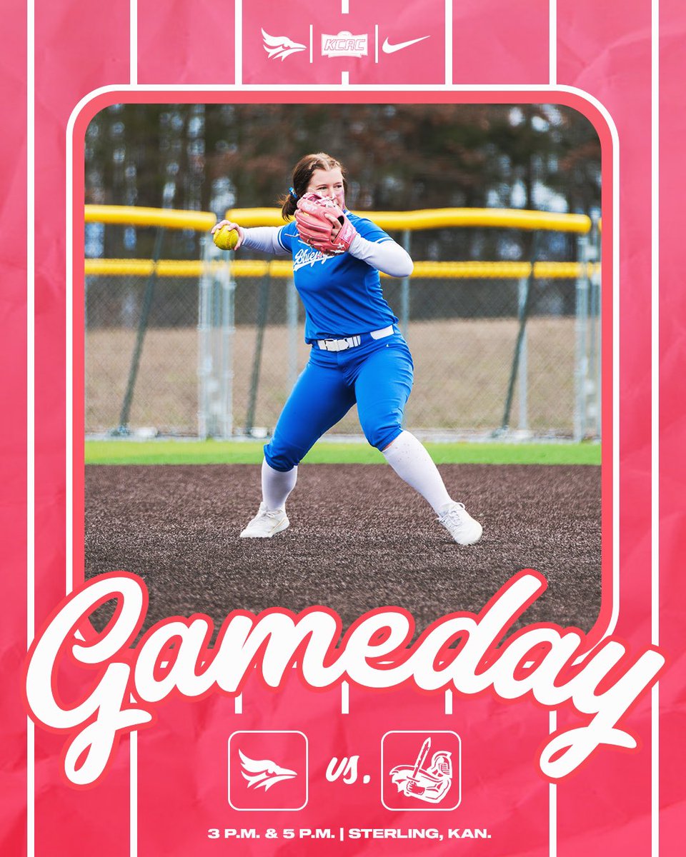 𝙃𝙀𝙍𝙀 𝙒𝙀 𝙂𝙊. 🔥🥎 

🆚 | Sterling College  
⏰ | 3:00 p.m. &amp; 5:00 p.m. 
📍 | Sterling, Kan. 
🏟️ | Sterling Softball Field
🖥️ | kcacnetwork.com/sterling/