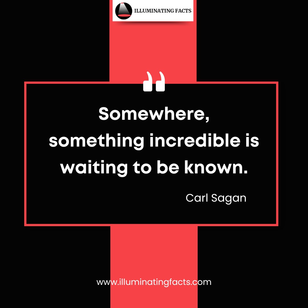 itsmrpopculture's tweet image. “Somewhere, something incredible is waiting to be known.” — Carl Sagan 🌌
Curiosity never sleeps.
#CarlSagan #ScienceQuote #Inspiration #StayCurious #SpaceWisdom #IlluminatingFacts