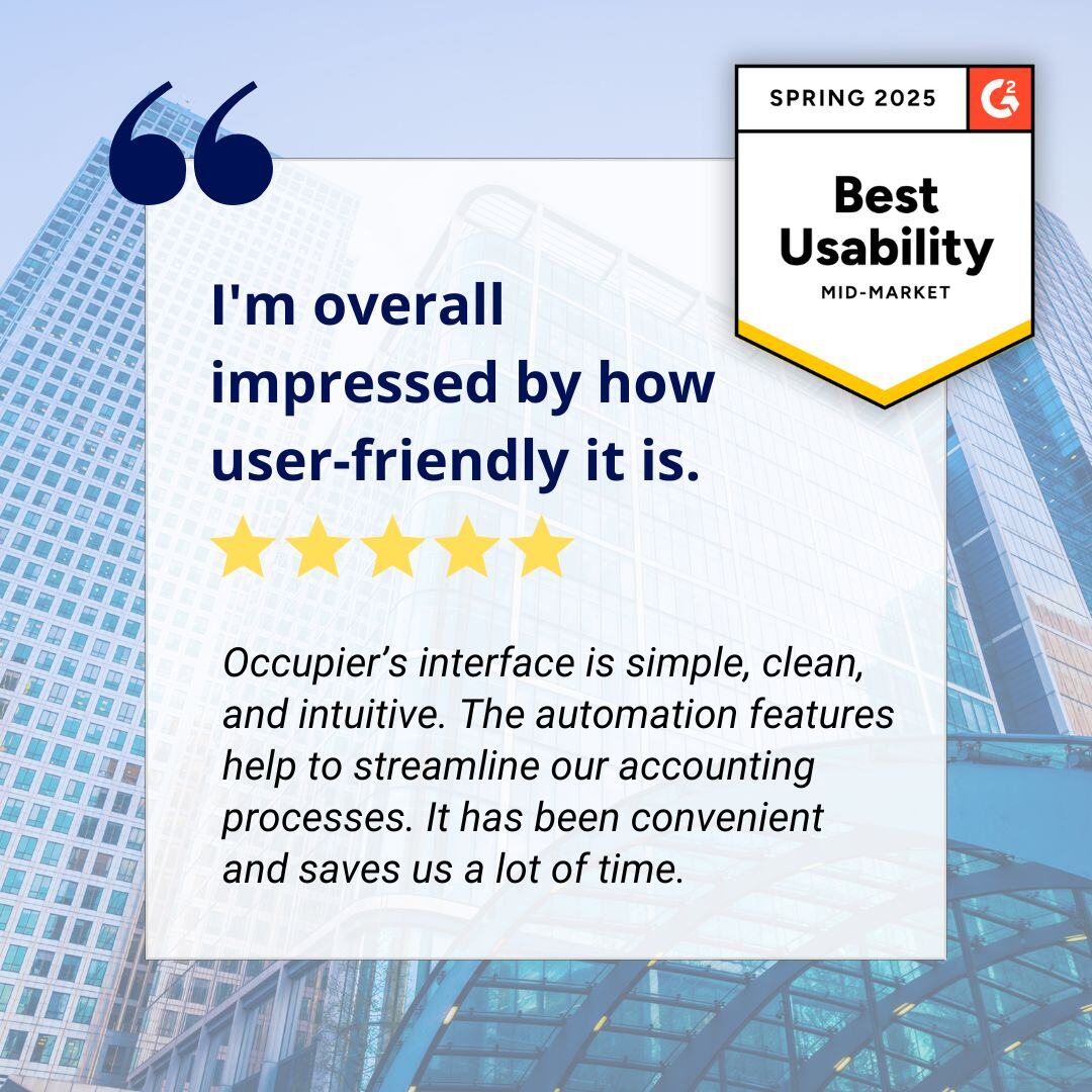 occupierhq's tweet image. ✅ Built for ease ⭐ Top rated for results
Powerful lease management and accounting software doesn’t have to be complicated. Occupier was designed with a clean, intuitive interface — so all teams can easily navigate the entire lease lifecycle.
#leasemanagement #leaseaccounting