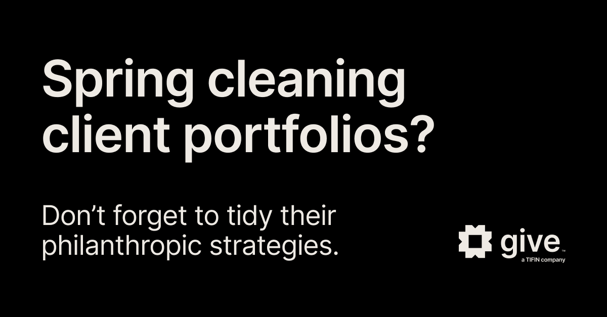 TIFINGive's tweet photo. Your clients are done digging up W-2s and 1099s — now’s the time to dig into missed opportunities, from deductions to appreciated assets.

Give can help you turn charitable giving into an active part of your wealth strategy — before next tax season. https://t.co/XYmKkN4aq9