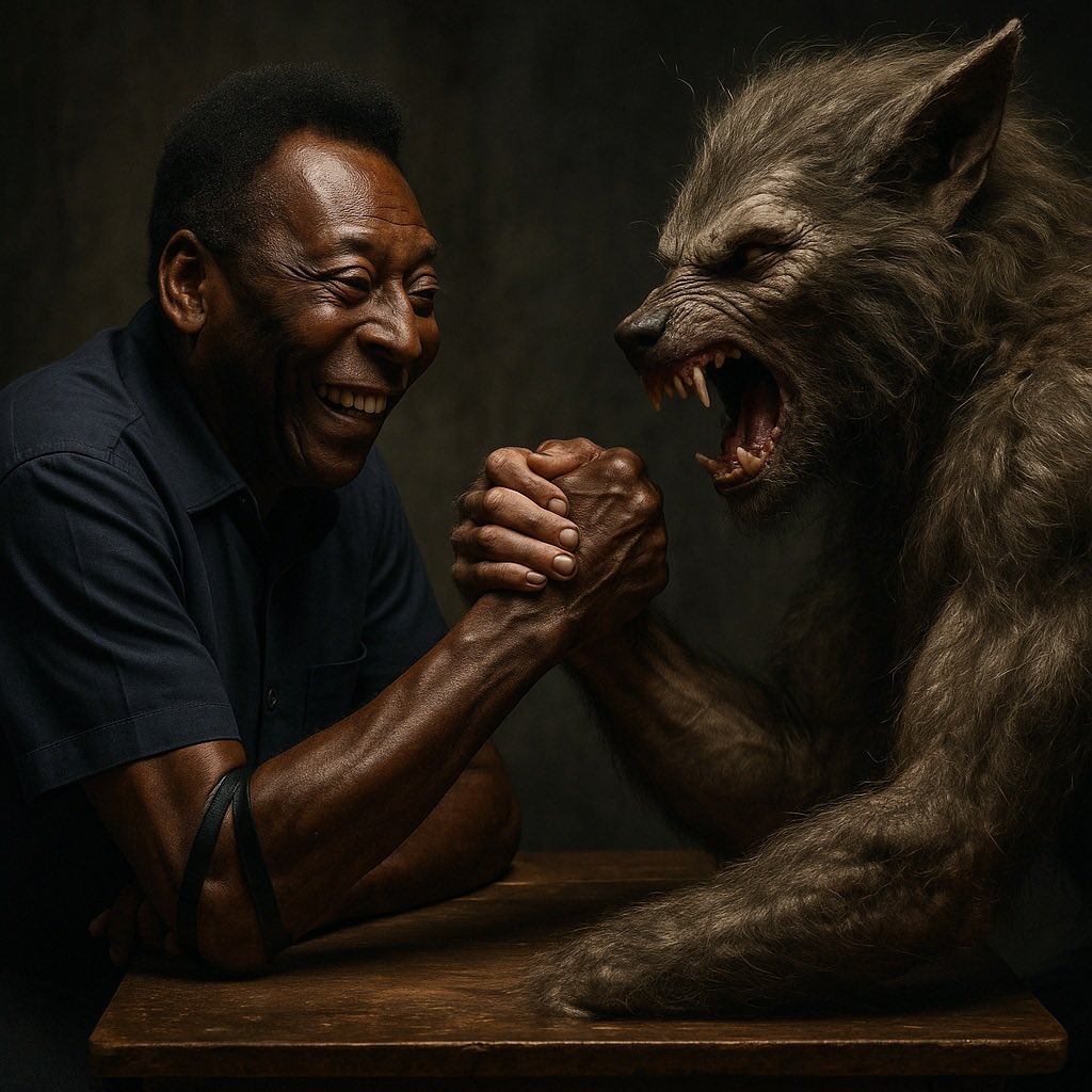PeleOutOfContxt's tweet photo. Arm wrestling a werewolf https://t.co/Mvf2UGxZjk