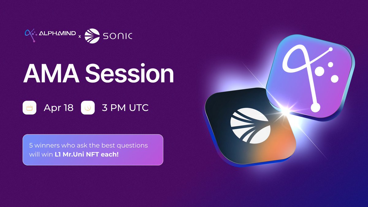 Alphamind_labs's tweet photo. 🎙 AlphaMind x Sonic Ecosystem AMA ⚡️

The Sonic fam is pulling up for a AMA session with key players from the Survival Quest:

🧱 @StableJack_xyz 
💎 @Velvet_Capital 
🌀 @SonicLabs 
🎭 + Special Guests

What’s the Sonic play? Who’s building what? What’s coming next? We’ll break it down — fast.

🗓 Apr 18, 3 PM UTC
📍 https://t.co/xy7BBRuzAF

Bring your curiosity. Maybe even your popcorn.

This one’s gonna echo. 🌪