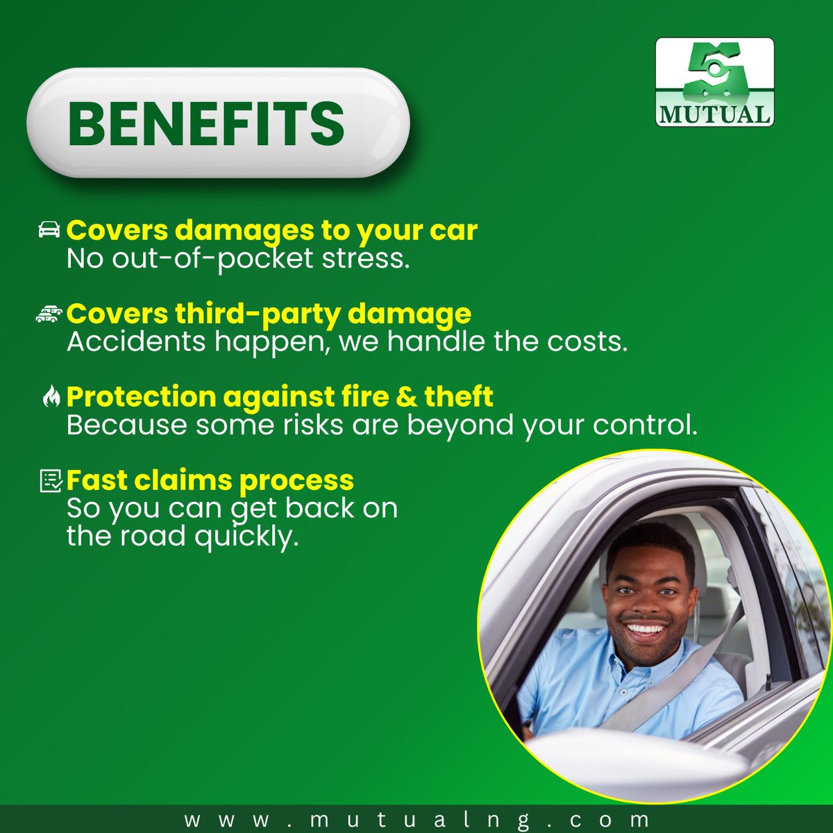 MutualPlc's tweet image. The road is full of surprises, but your insurance shouldn’t be. Stay ahead of the unexpected with MUTUAL BENEFITS’ Comprehensive Motor Insurance!✅

#DriveSmart #StayProtected #ComprehensiveCover #NoWorries #MutualDelights