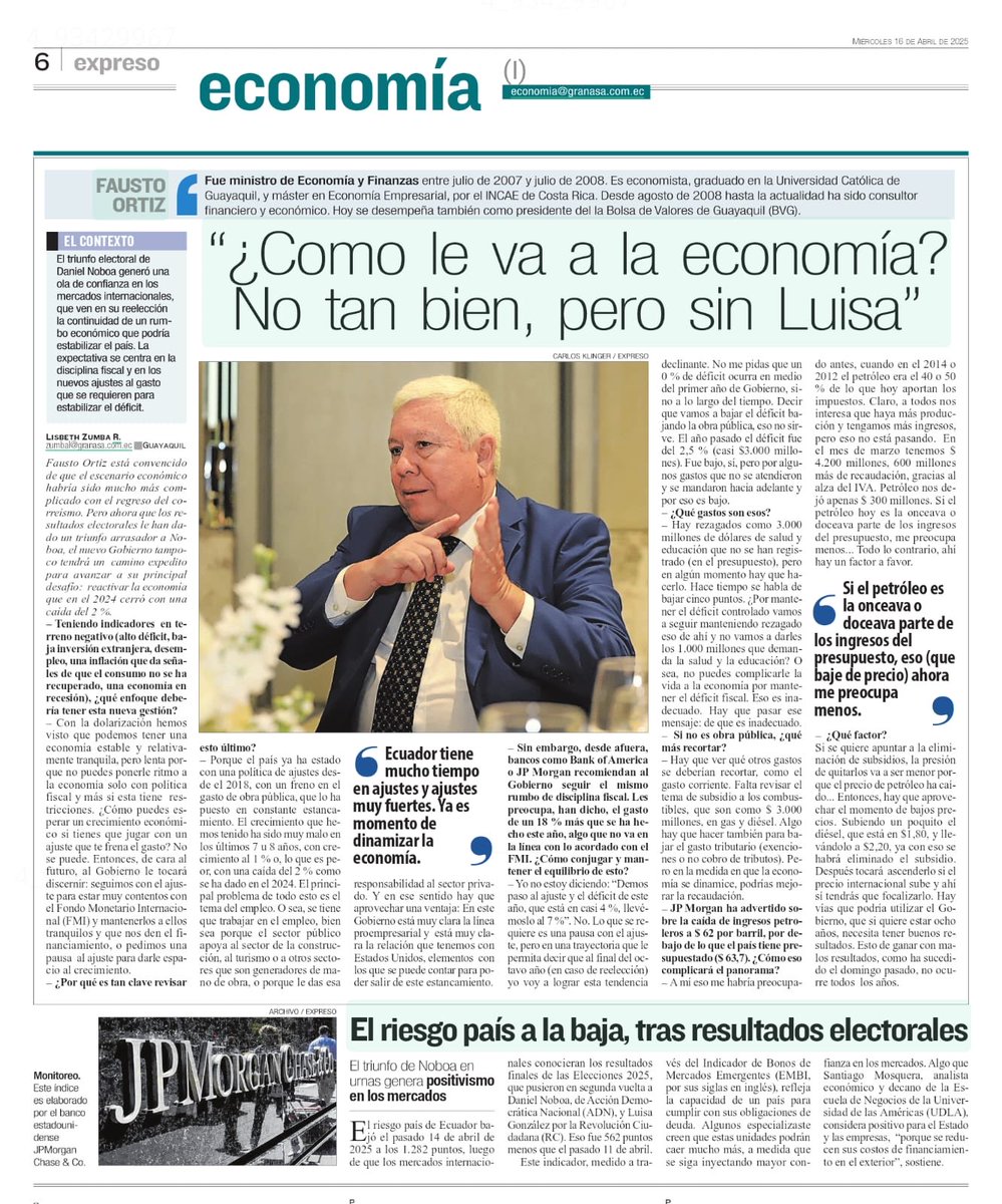 Comparto entrevista que salió hoy en ⁦<a href="/Expresoec/">Diario Expreso</a>⁩ realizada por ⁦<a href="/zumlis/">Lisbeth Zumba R.</a>⁩. Gracias ⁦<a href="/VitoMunozU1/">VitoMuñozU</a>⁩ por pasarla