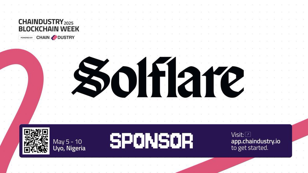 Sponsorship Alert‼️‼️‼️‼️‼️

@solflare_wallet joins as an official sponsor of Chaindustry Blockchain Week 2025!