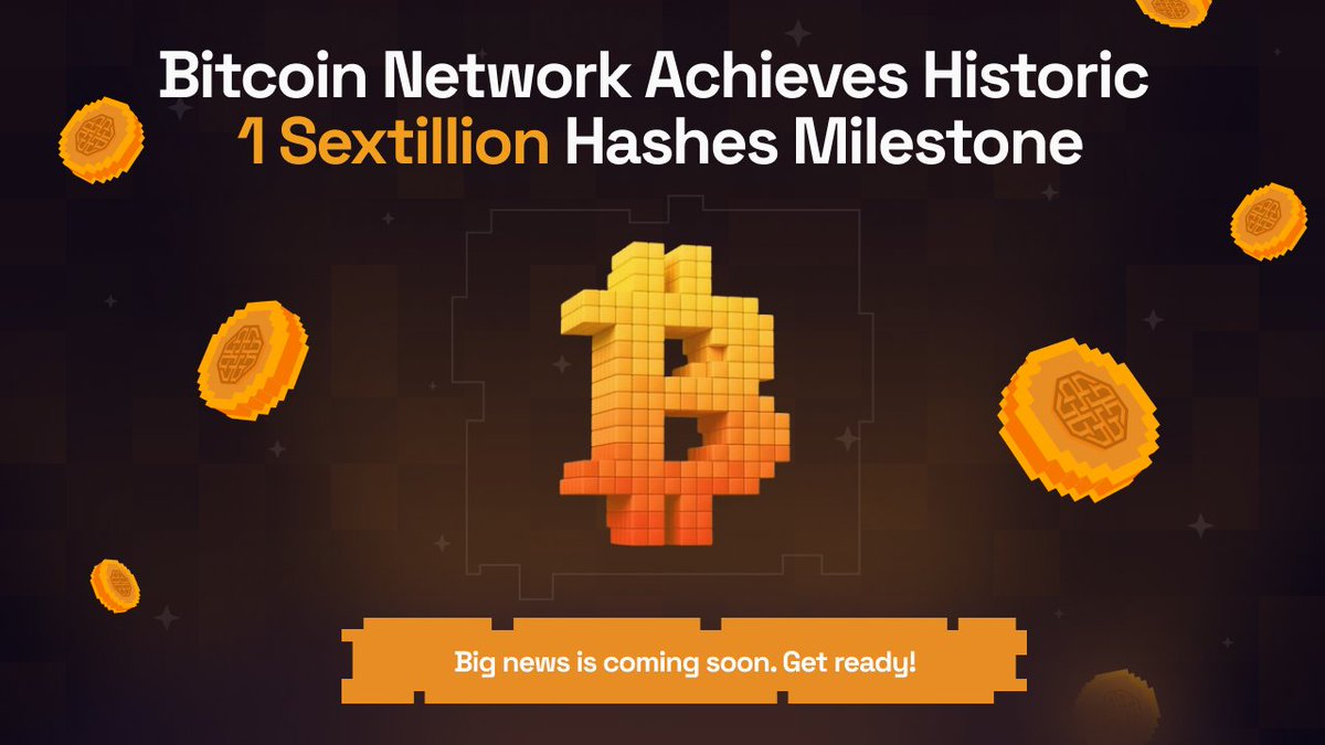 📙 Bitcoin Network Achieves Historic 1 Sextillion Hashes Milestone

Bitcoin network has surpassed one sextillion hashes per second (1k EH/s) for the first time, signaling a significant increase in network security and potential bullish momentum. 📈

SatoshiDEX’s AI-driven trading