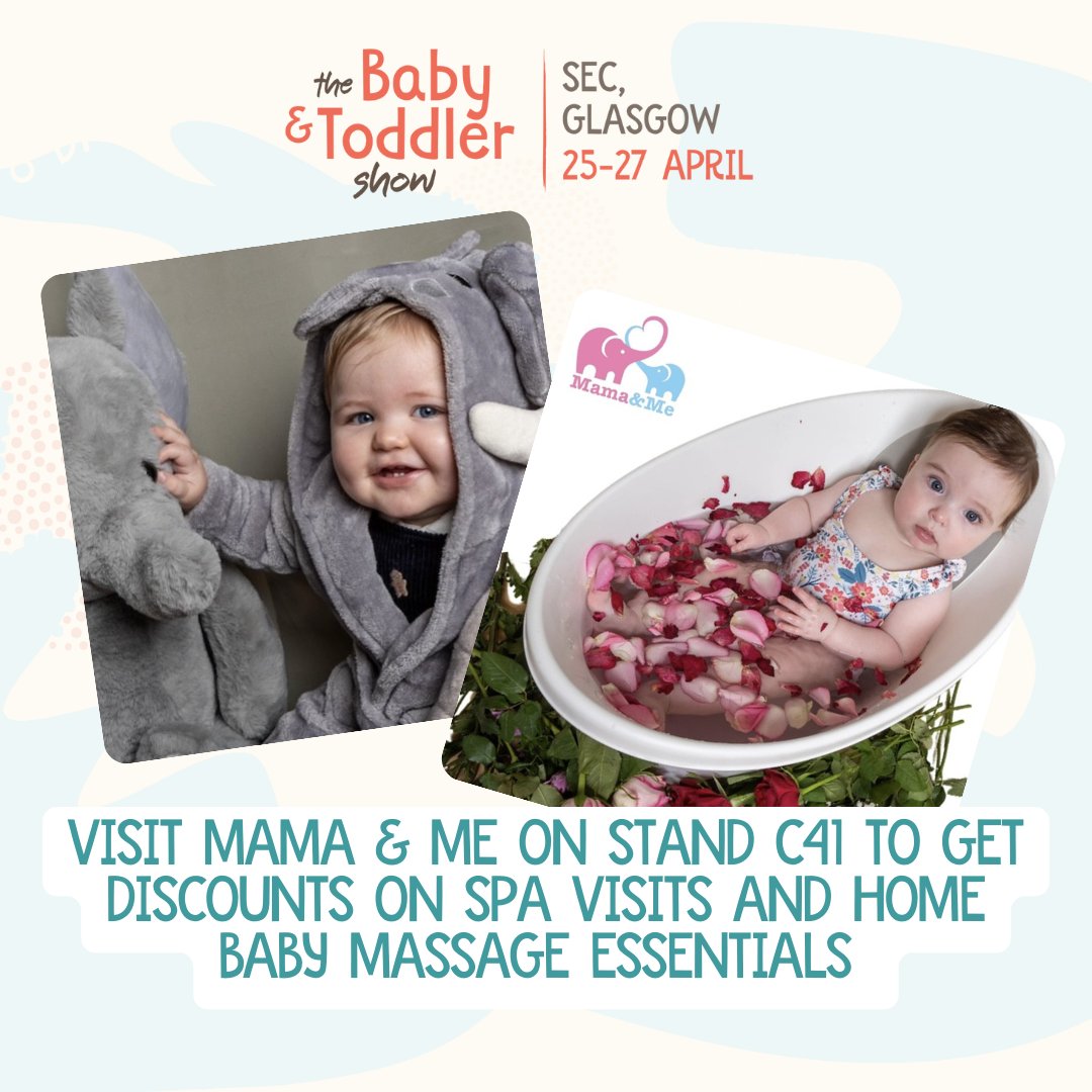 We are delighted to welcome back Mama &amp; Me to the show.

Pop by their stand - C41 - at the show to get discounts on visits, alongside baby massage essentials, including scented balms, massage blankets, and sensory bath kits, to help enhance your experience at home!