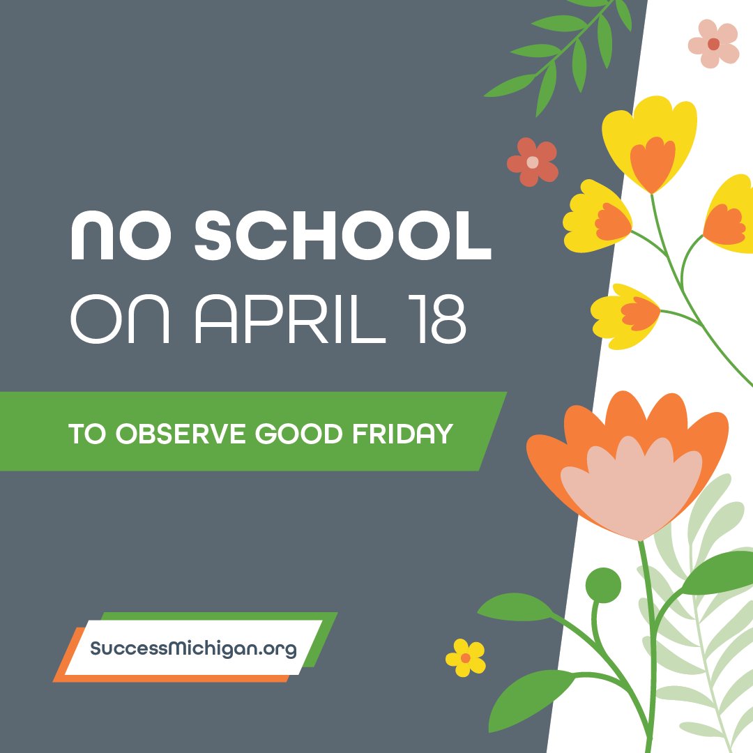 Please remember that there is no school this Friday to observe Good Friday. Have a great Easter Weekend!