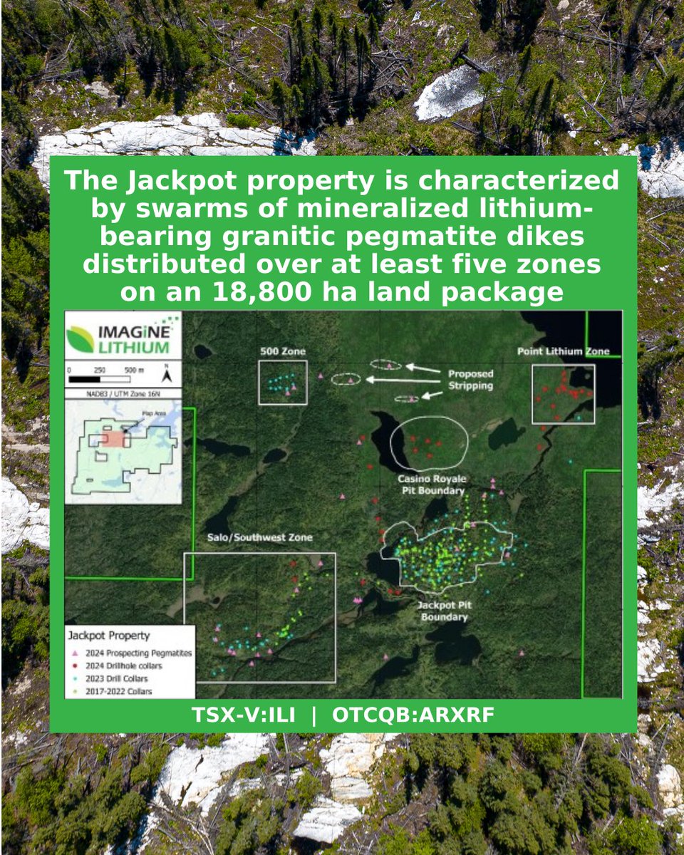 Imagine_Lithium's tweet photo. 🔋 Project Spotlight: Jackpot Lithium Project 🔋

Imagine Lithium Inc. is advancing its flagship Jackpot Lithium Project, strategically located in the Georgia Lake Pegmatite Field, approximately 140 km northeast of Thunder Bay, Ontario. ​
Learn more: https://t.co/dZUGYTecQH
$ILI https://t.co/BVRlSOoKXt