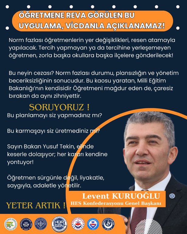 Bunu vicdanla açıklayabilir misiniz? <a href="/hursenGM/">Hürriyetçi Sendikalar Konfederasyonu Genel Merkezi</a> <a href="/HurEgitimSen/">Hürriyetçi Eğitim Sen Genel Merkezi</a> <a href="/hurtarimorman/">Hürriyetçi Tarım Orman Sen Genel Merkezi</a> #ÖğretmeniminYanındayım