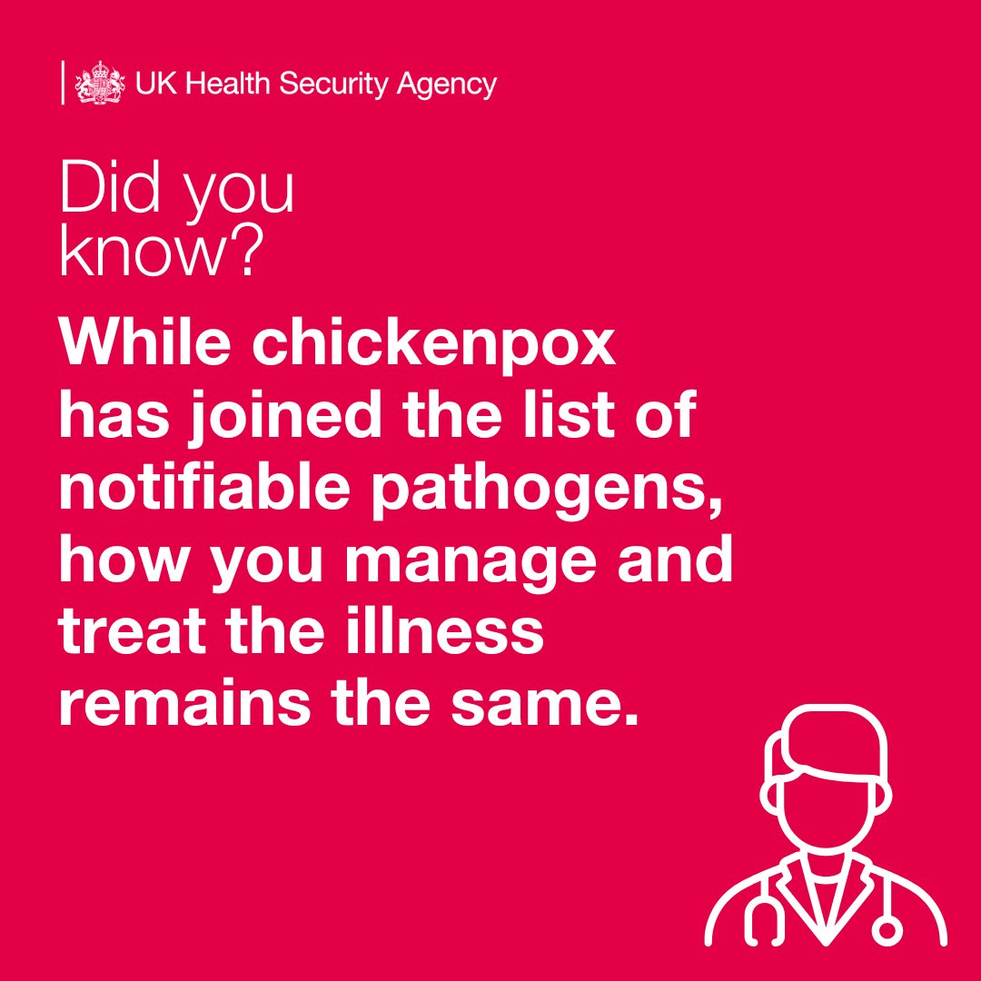 Chickenpox is now a notifiable disease. Treatment and management protocols remain unchanged: bit.ly/4lNjvKq