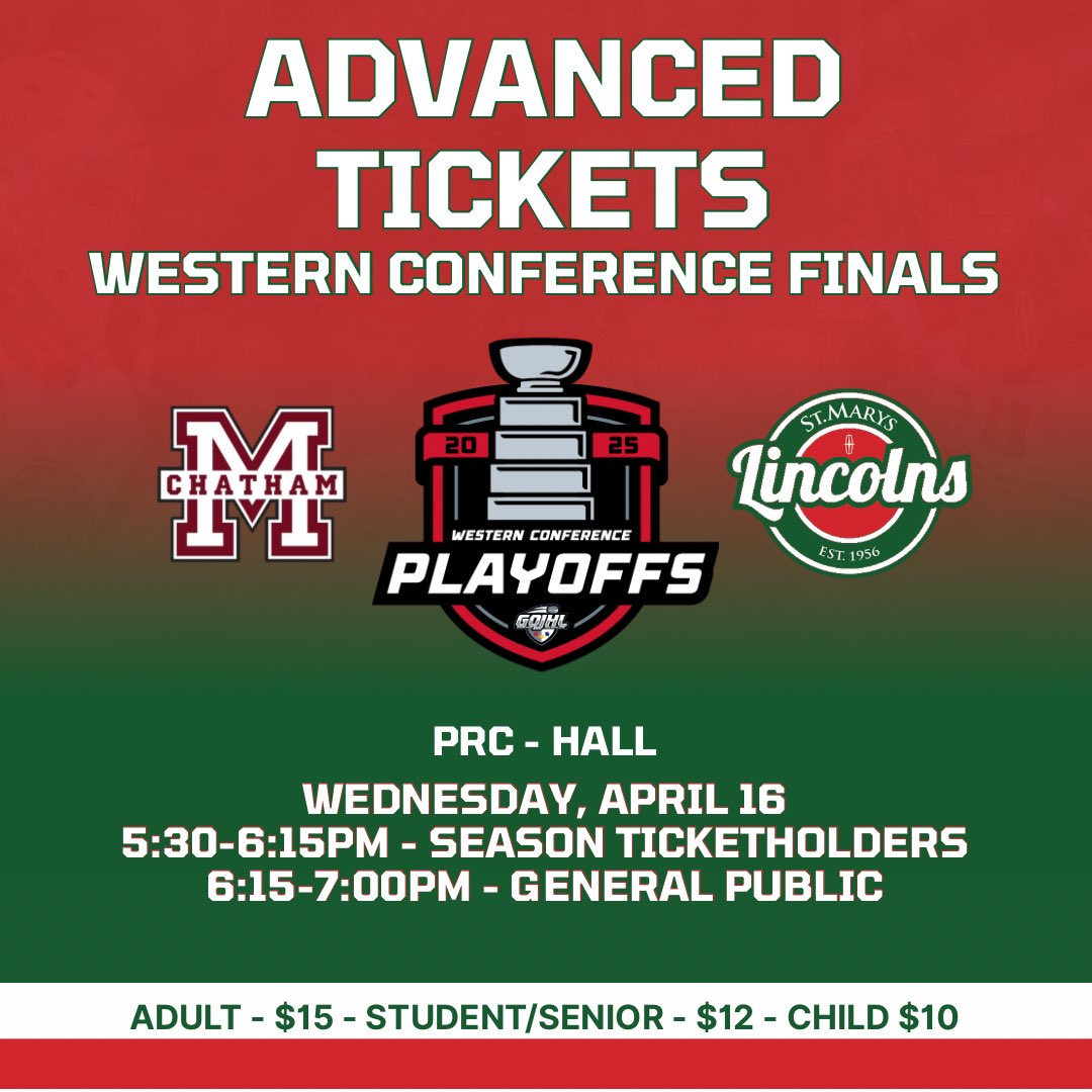 stmlincolns's tweet photo. TONIGHT
Get your tickets for the first two home games of the West Final! Game One is Thursday night at the PRC, and full series schedule will follow soon. More details at https://t.co/mRQVdTpiLe #GoLincsGo https://t.co/fvT6T9NHIq